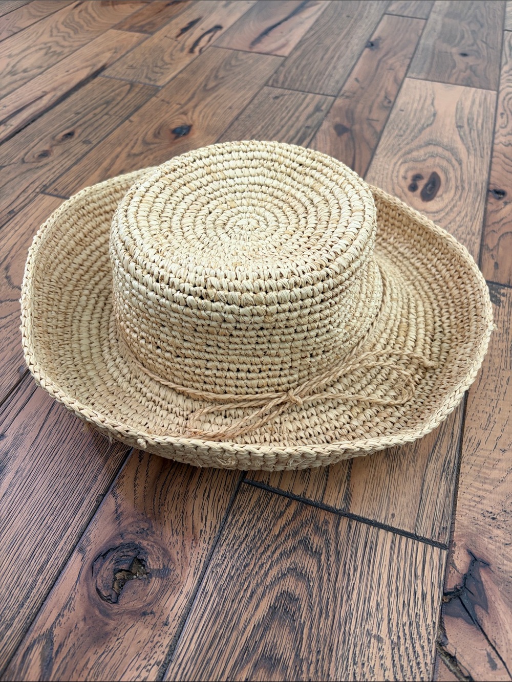 Chico's Natural Raffia Wide-Brim Straw Hat